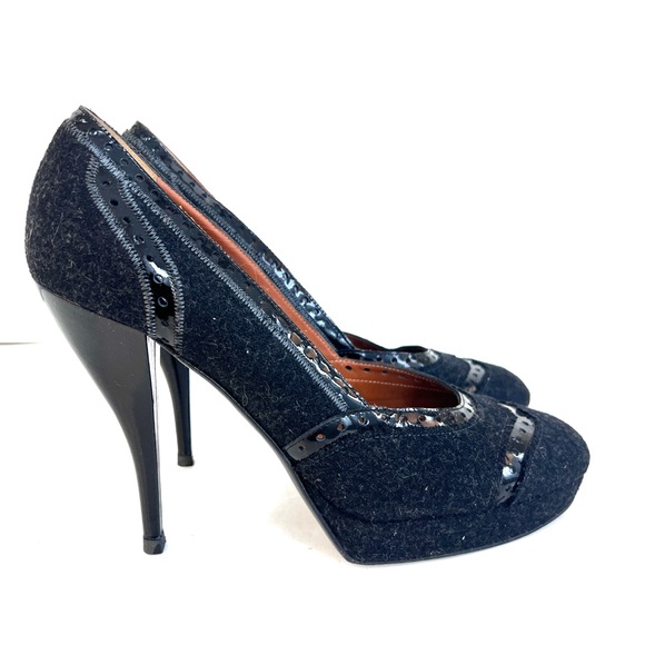 Lanvin charcoal grey round toe pumps - Picture 3 of 7